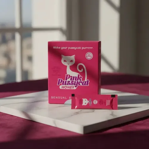 Pink Pussycat Honey Miel Natural para Mujer con Polen de Abeja, Ginseng y Gelatina Natural 20g